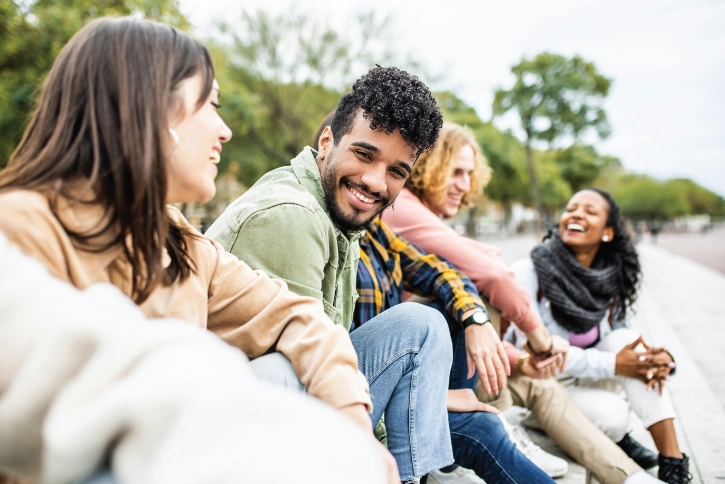 Group of friends smiling